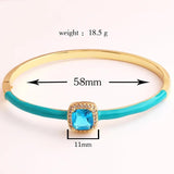 Zircon Bangle Candy Enamel Bracelet Women Girls Rose Neon Green