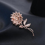 Crystal Rhinestone Big Daisy Flower Brooch for Women Coat or Wedding Bouquet