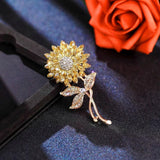 Crystal Rhinestone Big Daisy Flower Brooch for Women Coat or Wedding Bouquet