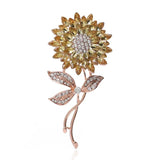 Crystal Rhinestone Big Daisy Flower Brooch for Women Coat or Wedding Bouquet