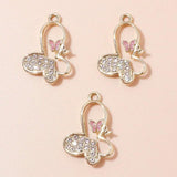 10pcs Crystal Butterfly Charms Pendants for DIY Jewelry Making