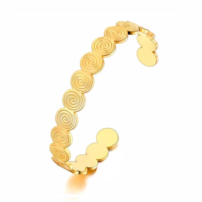 18K Plated Circle Bangle Stainless Steel Bracelet