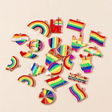 10Pcs Rainbow Charm for Earring Bracelet Necklace LGBT Flag Pendant
