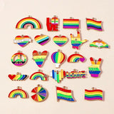 10Pcs Rainbow Charm for Earring Bracelet Necklace LGBT Flag Pendant