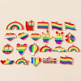 10Pcs Rainbow Charm for Earring Bracelet Necklace LGBT Flag Pendant