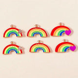 10Pcs Rainbow Charm for Earring Bracelet Necklace LGBT Flag Pendant