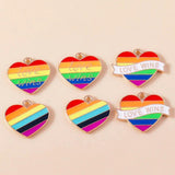 10Pcs Rainbow Charm for Earring Bracelet Necklace LGBT Flag Pendant