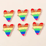 10Pcs Rainbow Charm for Earring Bracelet Necklace LGBT Flag Pendant