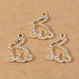 10pcs 17x21mm Rabbit Charms Crystal Pendants for DIY Jewelry Making