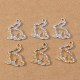 10pcs 17x21mm Rabbit Charms Crystal Pendants for DIY Jewelry Making