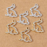 10pcs 17x21mm Rabbit Charms Crystal Pendants for DIY Jewelry Making