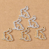 10pcs 17x21mm Rabbit Charms Crystal Pendants for DIY Jewelry Making