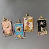 Enamel Crystal Geometric Charms for Jewelry Making