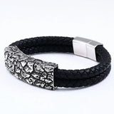 316L Stainless Steel Leather Men's Bracelet Rock Party Jewelry