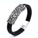 316L Stainless Steel Leather Men's Bracelet Rock Party Jewelry