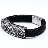 316L Stainless Steel Leather Men's Bracelet Rock Party Jewelry