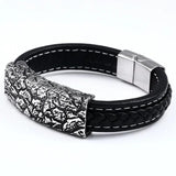 316L Stainless Steel Leather Men's Bracelet Rock Party Jewelry