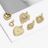Plated Sacred Heart Pendant Evil Eye Charm DIY Gothic Jewelry