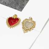 Plated Sacred Heart Pendant Evil Eye Charm DIY Gothic Jewelry