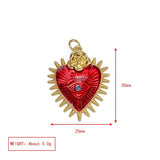 Plated Sacred Heart Pendant Evil Eye Charm DIY Gothic Jewelry
