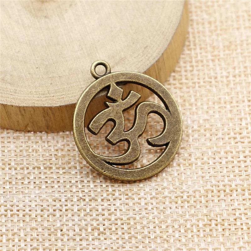 10pcs Om Symbol Bronze Yoga Charms Pendant Jewelry