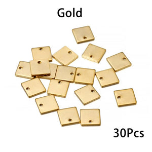 Stainless Steel Square Pendants Charms DIY Jewelry Making 20-50pcs/lot