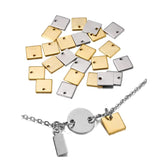 Stainless Steel Square Pendants Charms DIY Jewelry Making 20-50pcs/lot