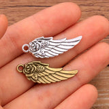 20PCS Two Feather Wings Charms Animal Rose Flower Pendant Metal Alloy DIY Neck