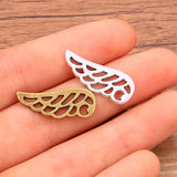 20PCS Two Feather Wings Charms Animal Rose Flower Pendant Metal Alloy DIY Neck