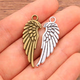 20PCS Two Feather Wings Charms Animal Rose Flower Pendant Metal Alloy DIY Neck