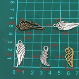 20PCS Two Feather Wings Charms Animal Rose Flower Pendant Metal Alloy DIY Neck