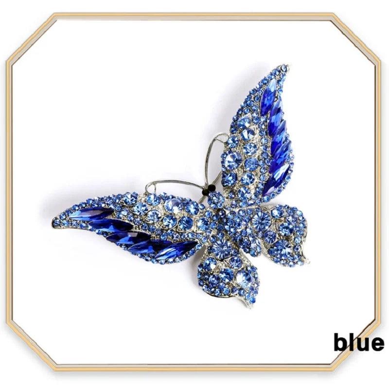 Crystal Butterfly Brooch High-End Coat Accessory