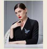 Crystal Butterfly Brooch High-End Coat Accessory