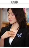 Crystal Butterfly Brooch High-End Coat Accessory