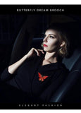 Crystal Butterfly Brooch High-End Coat Accessory