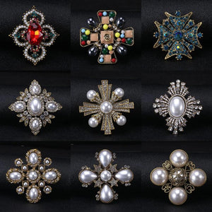 Metal Pearl Brooch Retro Corsage Baroque Party Accessory