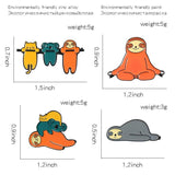 Cartoon TV Show Enamel Pin Sets - Koala Sloth Cat Ocean Heart Brooches Badges
