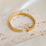Rectangular Lattice Bracelets Bangles Stainless Steel Cuff Engraved Wristband