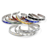 Enamel Bangles Roman Numbers Bracelet Stainless Steel Cuff Bangle Punk Jewelry
