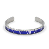 Enamel Bangles Roman Numbers Bracelet Stainless Steel Cuff Bangle Punk Jewelry