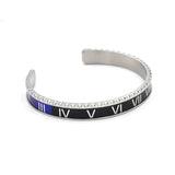 Enamel Bangles Roman Numbers Bracelet Stainless Steel Cuff Bangle Punk Jewelry