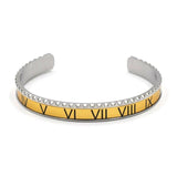 Enamel Bangles Roman Numbers Bracelet Stainless Steel Cuff Bangle Punk Jewelry