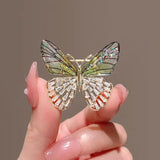Gradient Zircon Butterfly Brooch for Women