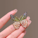Gradient Zircon Butterfly Brooch for Women