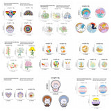 Rainbow LGBT Enamel Pins Romantic Cat Paw Brooches Colorful Wave Landscape Plant