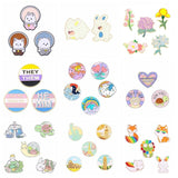 Rainbow LGBT Enamel Pins Romantic Cat Paw Brooches Colorful Wave Landscape Plant