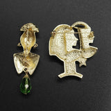 Retro Palace Antique Figure Drop Glaze Enamel Medieval Pin Brooch