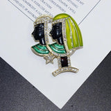 Retro Palace Antique Figure Drop Glaze Enamel Medieval Pin Brooch