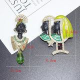 Retro Palace Antique Figure Drop Glaze Enamel Medieval Pin Brooch
