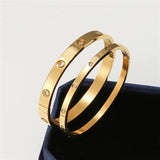 Stainless Steel Bangle Bracelet CZ Plated Woman Jewelry